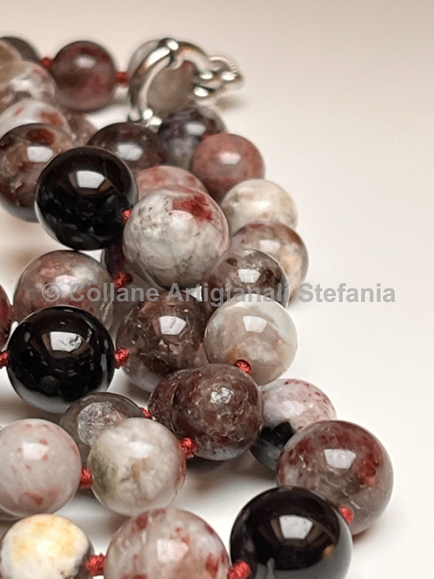 Collana con pietre dure di Tormalina Fiore di prugna