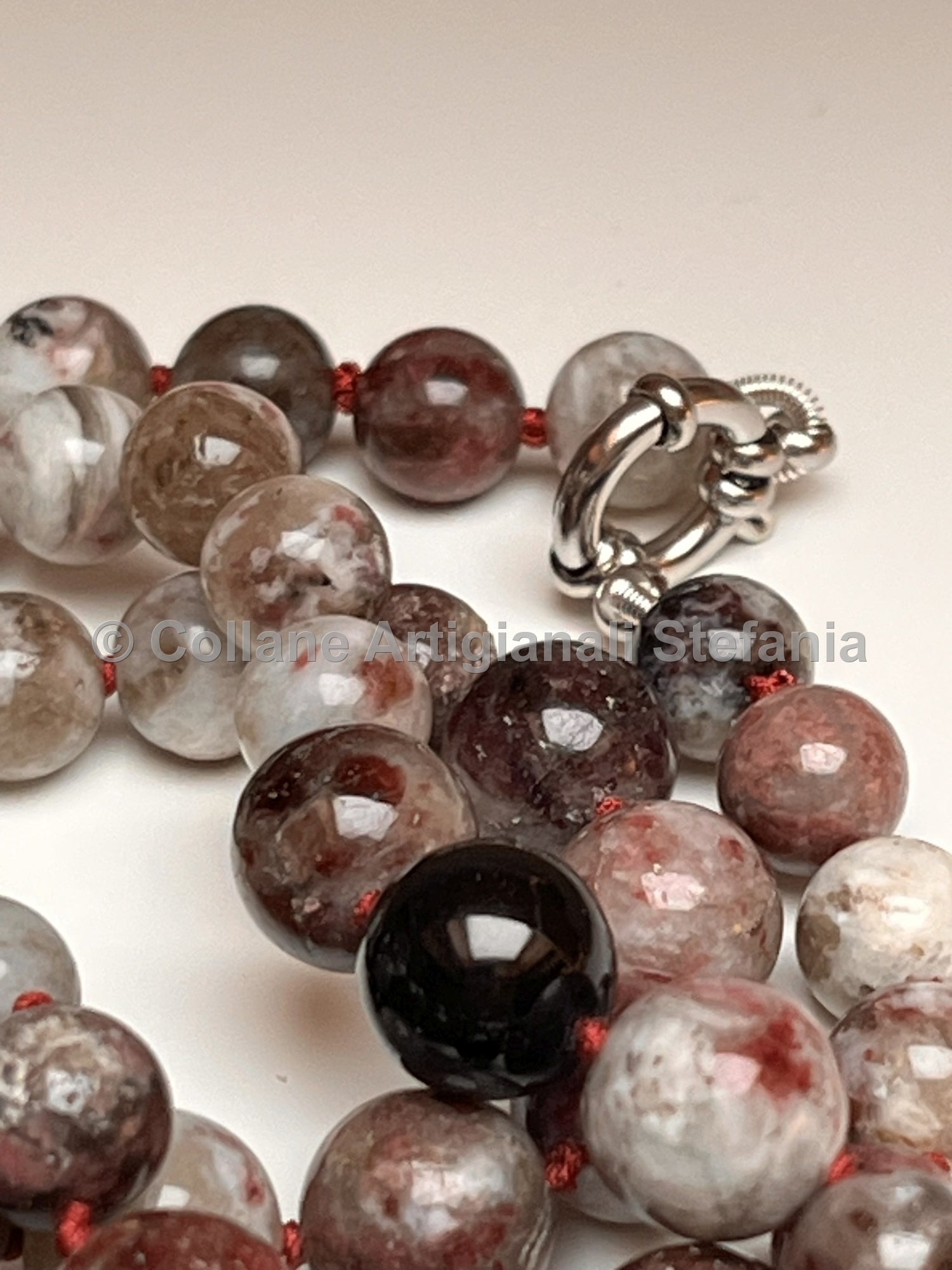 Collana con pietre dure di Tormalina Fiore di prugna